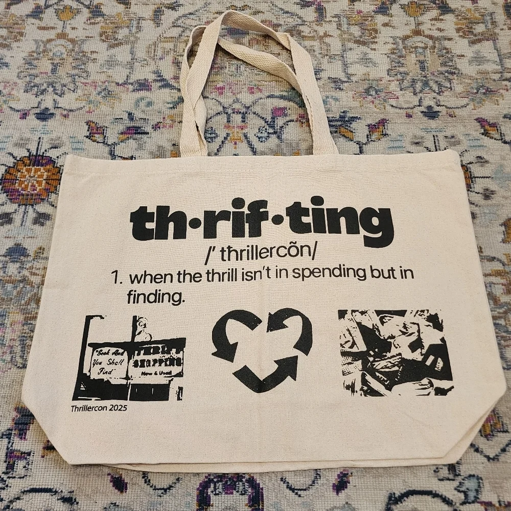 NWOT Thrill Canvas Tote Bag Cream